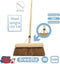 Synx Tools Coco bezem 30cm en Stoffer en blik met lange steel 97 cm - Paardenhaar / zaalveger - Classic - Hout/Metaal