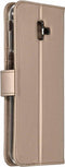 Accezz Hoesje Geschikt voor Samsung Galaxy J6 Plus Hoesje Met Pasjeshouder - Accezz Wallet Softcase Bookcase - goud