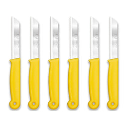 Solingen Kartelmes – Tomatenmes met Kartel – RVS – 18,5 cm met Blade Cover – Geel – 6 stuks