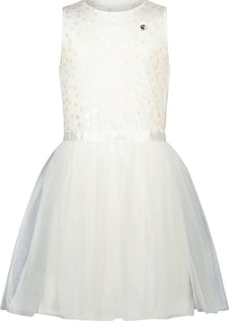 Le Chic SYMPHONY C212-5834 - Meisjes Jurk - Mouwloos met glimmend kant en tule rok - Maat 140
