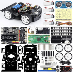 Raspberry Pi Pico Robot Car Kit, Open Source, MicroPython, App Control, RGB LED, Elektronische DIY Robot Kit voor tieners en volwassenen