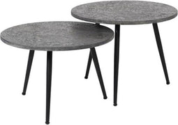 Salontafel Moncton Set van 2 rond metallic - Grijs