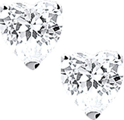 Glams Oorknoppen Hart Zirkonia - Zilver - 6 mm