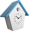 NeXtime Birdy - Klok - Huis - Hout - 25.5x24.5x9.8 cm - Blauw/ Wit