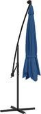 vidaXL - Zweefparasol - met - LED-verlichting - 350 - cm - azuurblauw