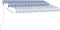 vidaXL - Luifel - vrijstaand - automatisch - 300x250 - cm - blauw - en - wit