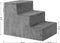 Houten Huisdierentrap Timmy - 3 Treden - Max. 50 kg - Grijs - 46 x 36 x 34 cm