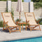 vidaXL - Strandstoel - inklapbaar - massief - eucalyptushout - en - stof - beige