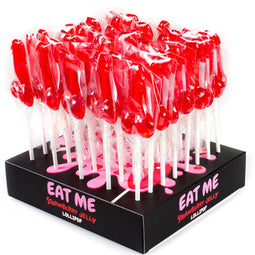 SECRETPLAY - DISPLAY ASSORTIMENT PENIS LOLLIES AARDBEI 40 STUKS | SNOEP | EROTIEK SNOEP