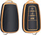 Autosleutel hoesje - TPU Sleutelhoesje - Sleutelcover - Autosleutelhoes - Geschikt voor Toyota -zw-goud- B3 - Toyota C-HR, Toyota Corolla, Toyota Rav, Toyota Rav4, Toyota Yaris, Toyota Aygo, Toyota Camry, Toyota Land Cruiser, Toyota Proace, Toyota Pr