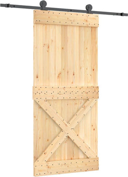 vidaXL - Schuifdeur - met - beslag - 95x210 - cm - massief - grenenhout