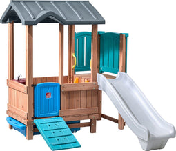 Step2 Woodland Adventure Playhouse & Slide - Glijbaan, klimwand en opberglade