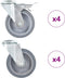 vidaXL - 8 - st - Zwenkwielen - met - boutgaten - 100 - mm