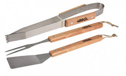 BBQ Collection - BBQ Gereedschapsset - 3-delig - RVS met Houten Handvatten (3 stuks)