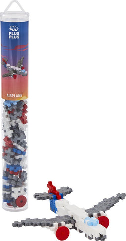 Plus-Plus Tube Vliegtuig - Bouwset 100 delig - Creatief constructiespeelgoed - Blauw (100 stuks)