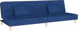 vidaXL - Slaapbank - 2-zits - met - 2 - kussens - stof - blauw