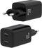 Aisens ASCH-65W2P040-BK - Oplader - 65W 2x USB-C Power Delivery 2.0/3.0 Quick Charge 3.0/4.0 - Zwart