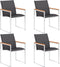 vidaXL - Tuinstoelen - 4 - st - textileen - en - roestvrij - staal - grijs