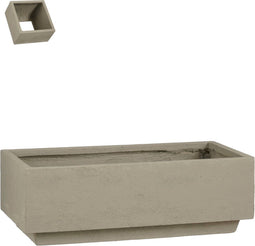 Mica Decorations Plantenbak Donny - 60x30x20 cm - cement - Grijs