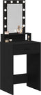 vidaXL - Makeup - Tafel - met - LED - Verlichting - - - Zwart - Eik, - 50x41x140 - cm