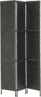 vidaXL - Kamerscherm - met - 3 - panelen - 116x160 - cm - waterhyacint - zwart