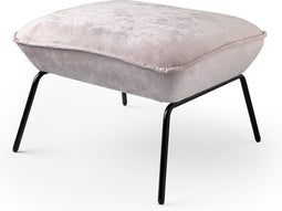 Dutch Decor - SCOTT - Voetenbankje - velvet poef - 57x54x40 cm - ideale bijzet poef - Pumice Stone - beige- Hocker- Zitmeubel