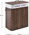 Juskys Bamboe Wasmand Curly - 100 L - 2 vakken - Bruin