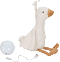 Little Dutch - Newborn Knuffelgans - Licht & Geluid - Wit