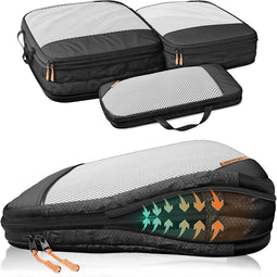 Loonara Travel Reisorganizer Set - 3-delige compressie-inpakzakken - Zwart