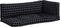 vidaXL - Palletkussens - 3 - st - ruitpatroon - oxford - stof - zwart