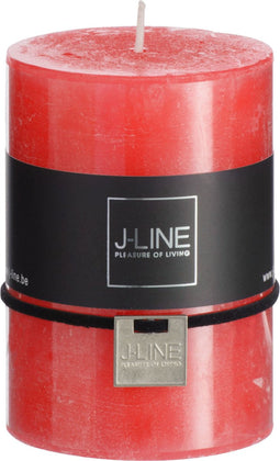 J-Line cilinderkaars - rood - medium - 39U - 6 stuks