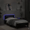 vidaXL - Bedframe - met - hoofdbord - en - LED-verlichting - zwart - 90x190 - cm