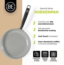 BE Living Koekenpan - Ø 28 cm - PFAS vrije Keramische Anti-aanbak - Zwart