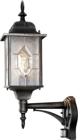 Konstsmide 7268 - Wandlamp - Milano wandlamp opwaarts 53cm 230V E27 - zwart/zilver