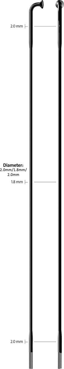 Sapim Spaak 14-286L Race RVS zwart zonder nippel (100st)