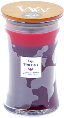 WoodWick Hourglass Trilogy Large Geurkaars - Sun Ripened Berries - 130 branduren