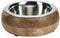 Designed by Lotte Mandira - Hondenvoerbak - Hout + RVS bakje - 16,5 cm