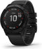 Garmin Fenix 6X Pro 51 mm zwart met een zwarte siliconen polsband
