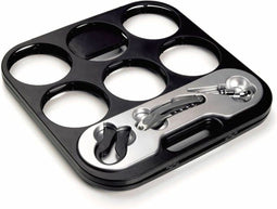 Flessenhouder en accessoires - Geschikt voor maximaal 6 flessen - Met kurkentrekker, flesopener en roestvrijstalen stop