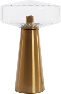vtwonen Tafellamp Pleat - Glas/Goud - Ø30cm - Retro - Kerst cadeau - Kerst cadeautjes - Cadeau vrouw - Cadeau man - Cadeau voor haar - Cadeau voor hem - Kerstcadeau - Kerst kado - Kado man - Kado vrouw