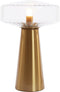 vtwonen Tafellamp Pleat - Glas/Goud - Ø30cm - Retro - Kerst cadeau - Kerst cadeautjes - Cadeau vrouw - Cadeau man - Cadeau voor haar - Cadeau voor hem - Kerstcadeau - Kerst kado - Kado man - Kado vrouw