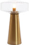 vtwonen Tafellamp Pleat - Glas/Goud - Ø30cm - Retro - Kerst cadeau - Kerst cadeautjes - Cadeau vrouw - Cadeau man - Cadeau voor haar - Cadeau voor hem - Kerstcadeau - Kerst kado - Kado man - Kado vrouw