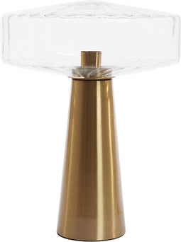vtwonen Tafellamp Pleat - Glas/Goud - Ø40cm - Retro - Kerst cadeau - Kerst cadeautjes - Cadeau vrouw - Cadeau man - Cadeau voor haar - Cadeau voor hem - Kerstcadeau - Kerst kado - Kado man - Kado vrouw