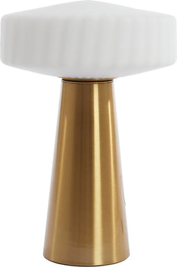 vtwonen Tafellamp Pleat - Wit/Goud - Ø30cm - Retro - Kerst cadeau - Kerst cadeautjes - Cadeau vrouw - Cadeau man - Cadeau voor haar - Cadeau voor hem - Kerstcadeau - Kerst kado - Kado man - Kado vrouw