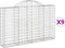 vidaXL - Schanskorven - 9 - st - gewelfd - 200x30x120/140 - cm - ijzer