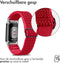 imoshion Elastisch nylon bandje - Geschikt voor Fitbit Charge 6, Charge 5 - Rood - One Size