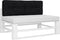 vidaXL - Palletbankkussen - 120x40x12 - cm - stof - ruitpatroon - zwart