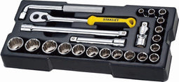 Stanley STMT1-74726 - Transmodule Doppenset ½” 12-kant 23-delig - Chroom-Vanadium-staal - Geel