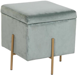 Voetensteun DKD Home Decor Metaal Turkoois Polyester (45 x 45 x 45 cm)
