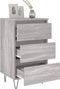 vidaXL - Nachtkastje - 40x35x69 - cm - bewerkt - hout - grijs - sonoma - eikenkleurig